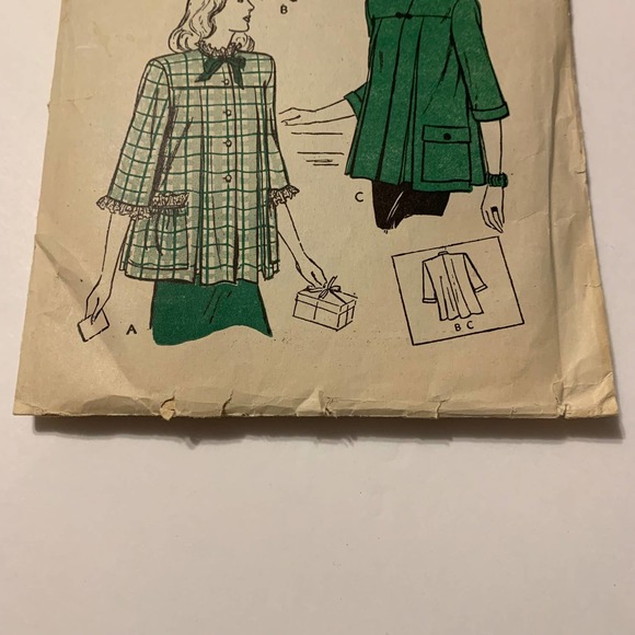 Butterick Vintage 1940's Sewing Pattern #3524 Maternity Smock Size 14 - Picture 3 of 5
